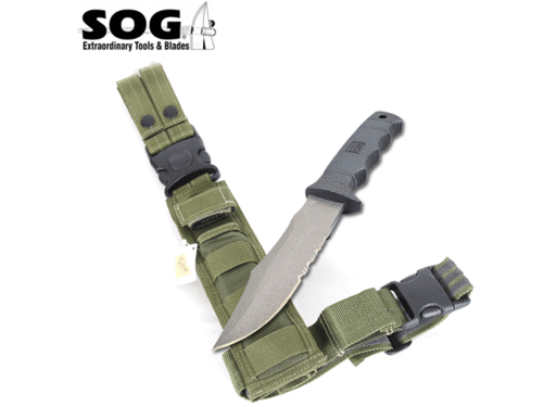SOG 씰 펍 ST-10M/K 나이프 + 몰리 택티컬 칼집(OD)