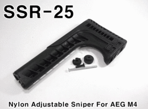 Nylon Adjustable Sniper For AEG M4 (BK)