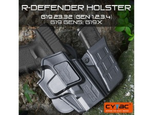 R-Defender Holster for G19, 23, 32 (Gen 1,2,3,4); G19 Gen5; G19X &amp; Mag Pouch Combo