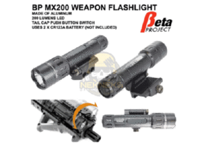 Beta Project MX200 Light (200 Lumen BK) for 20mm Picatinny Rail Airsoft AEG GBBR
