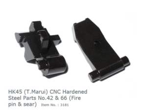 WII Tech  HK45 (T.Marui) CNC Hardened Steel Parts No.42 &amp; 66 (Fire pin &amp; sear)