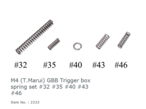 WII Tech  M4 (T.Marui) GBB Trigger box spring set #32 #35 #40 #43 #46