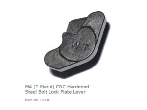 WII Tech  M4 (T.Marui) CNC Hardened Steel Bolt Lock Plate Lever